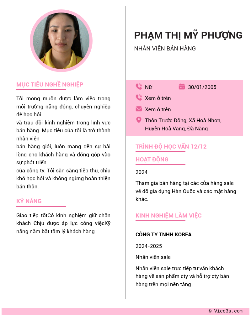 CV ứng viên