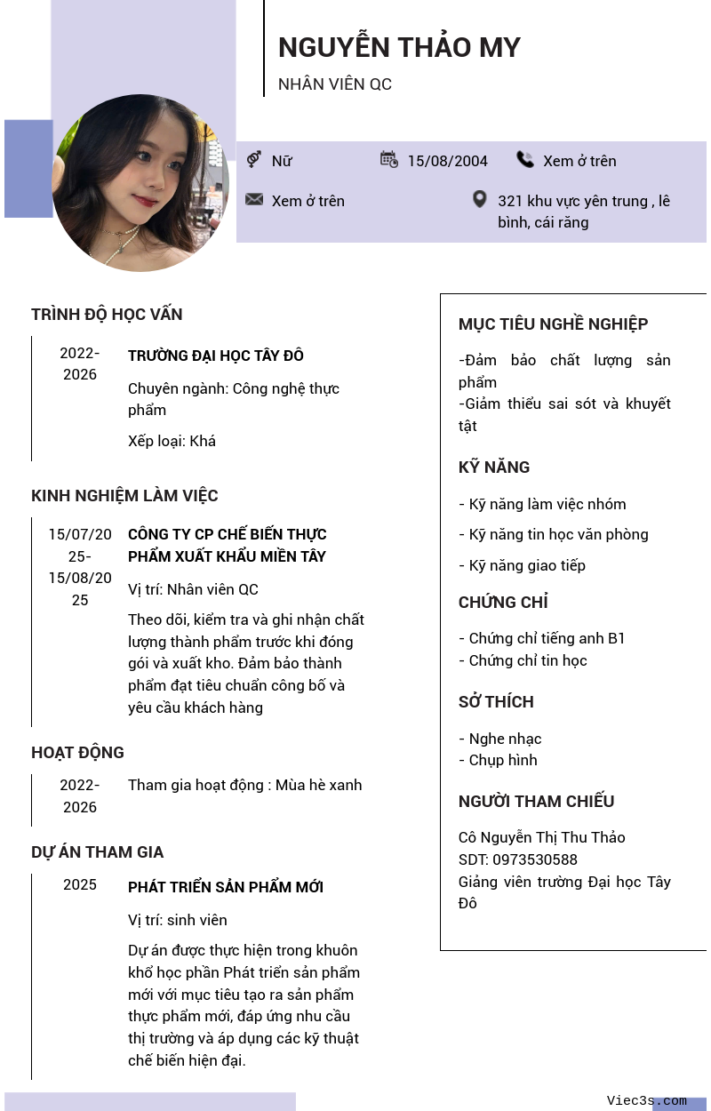 CV ứng viên
