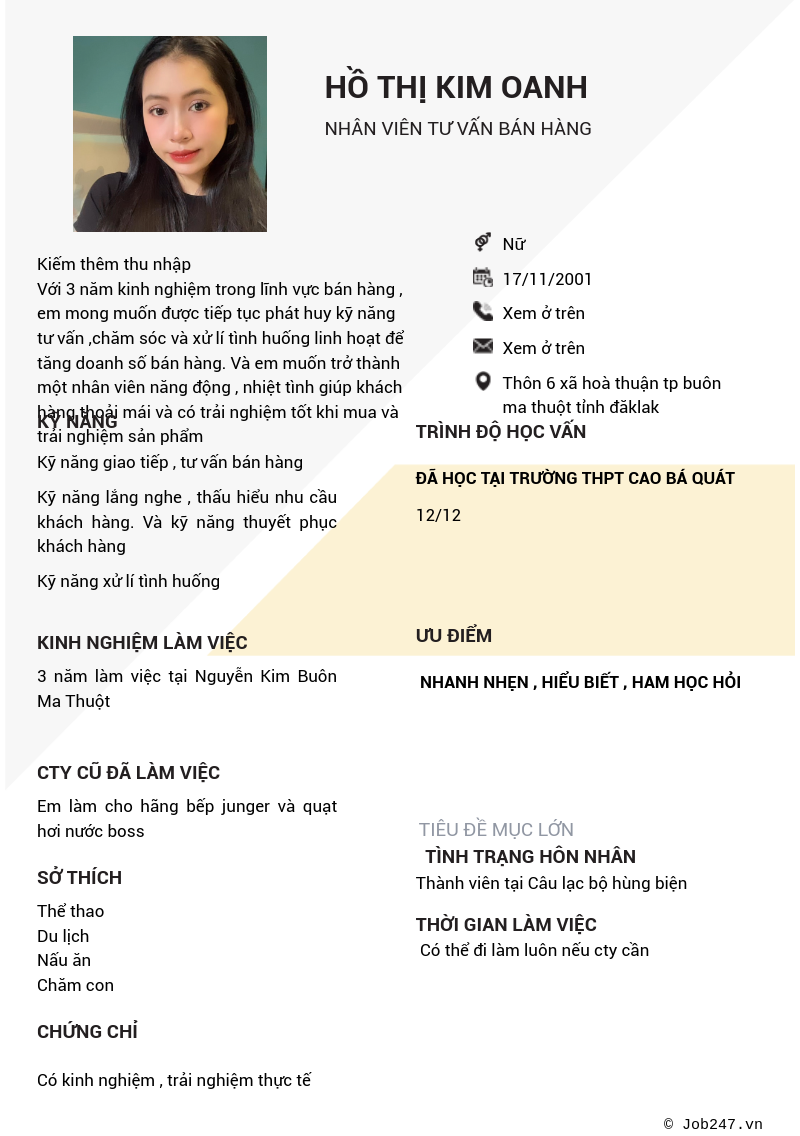 CV ứng viên