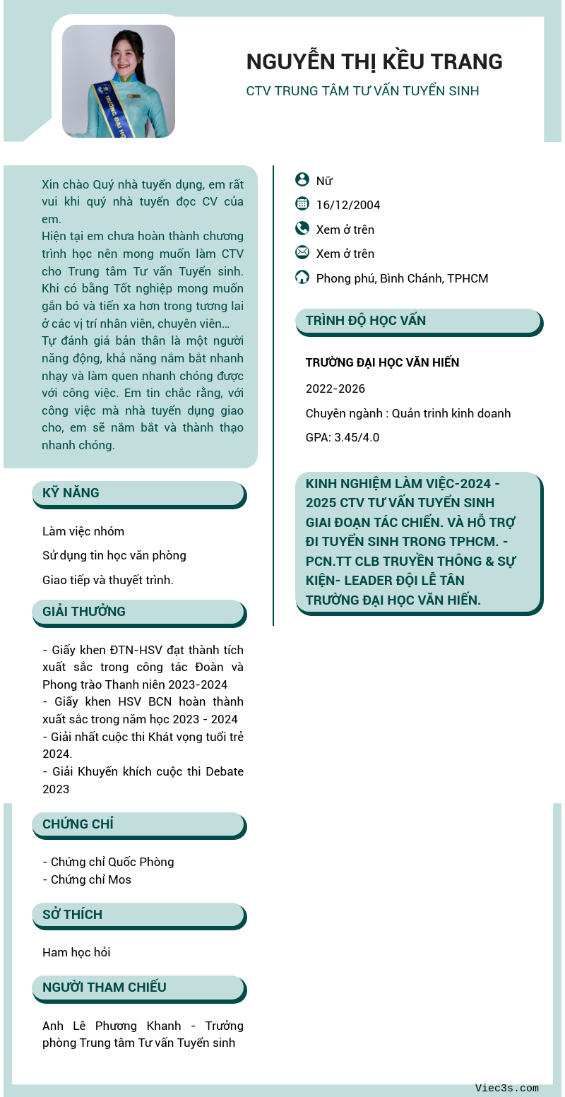 CV ứng viên