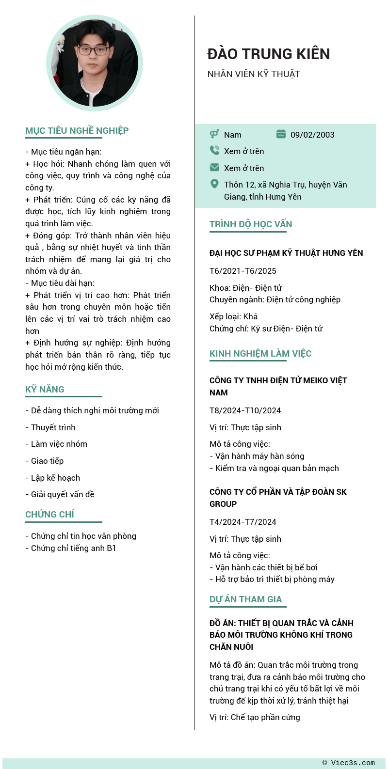 CV ứng viên