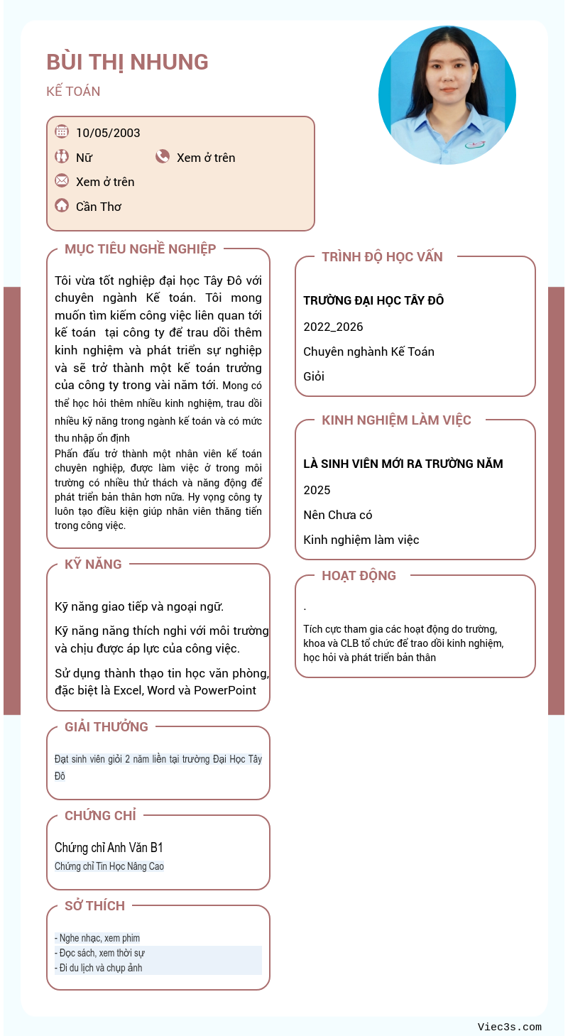 CV ứng viên
