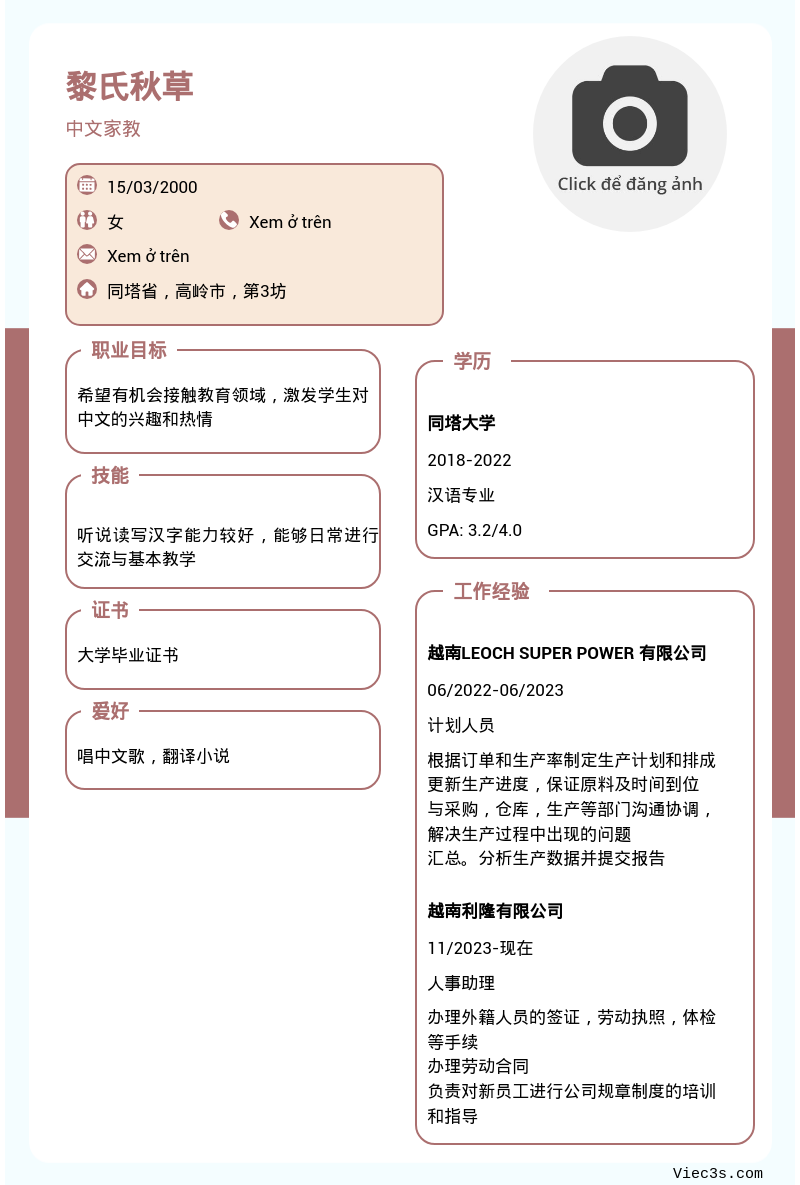 CV ứng viên