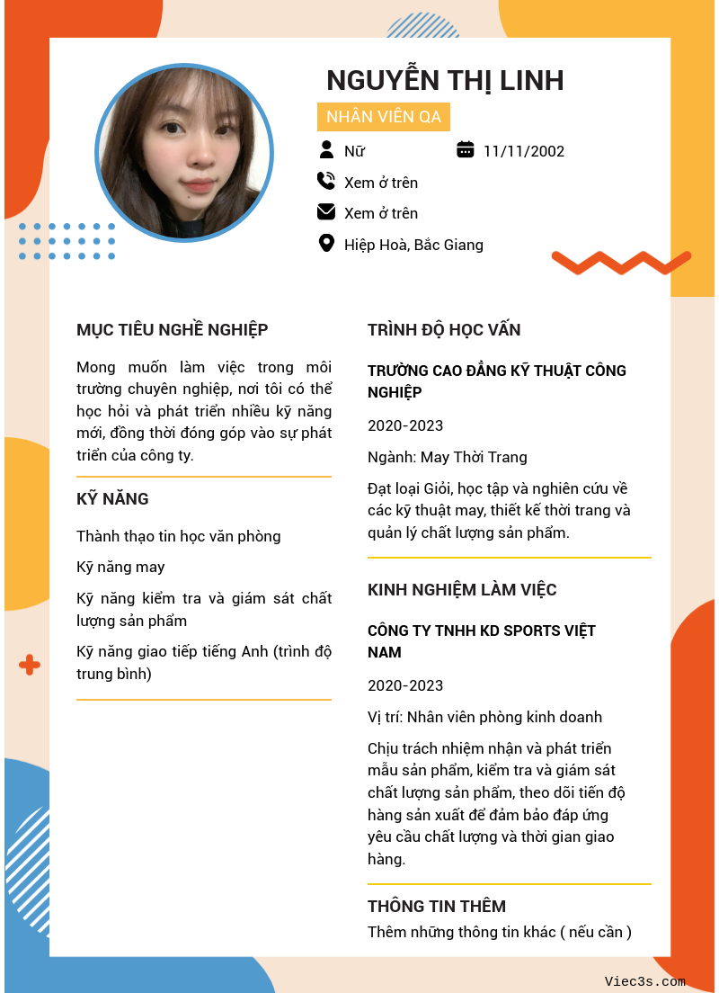 CV ứng viên
