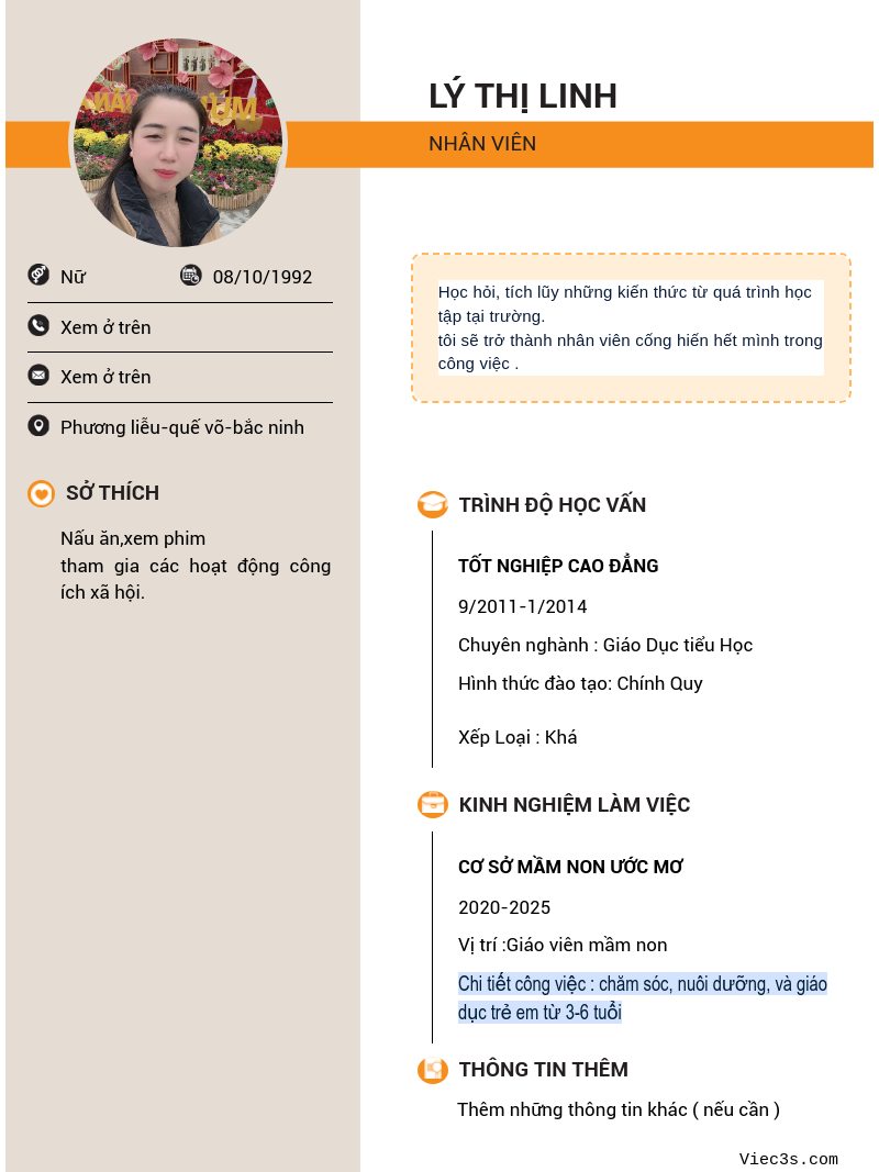 CV ứng viên