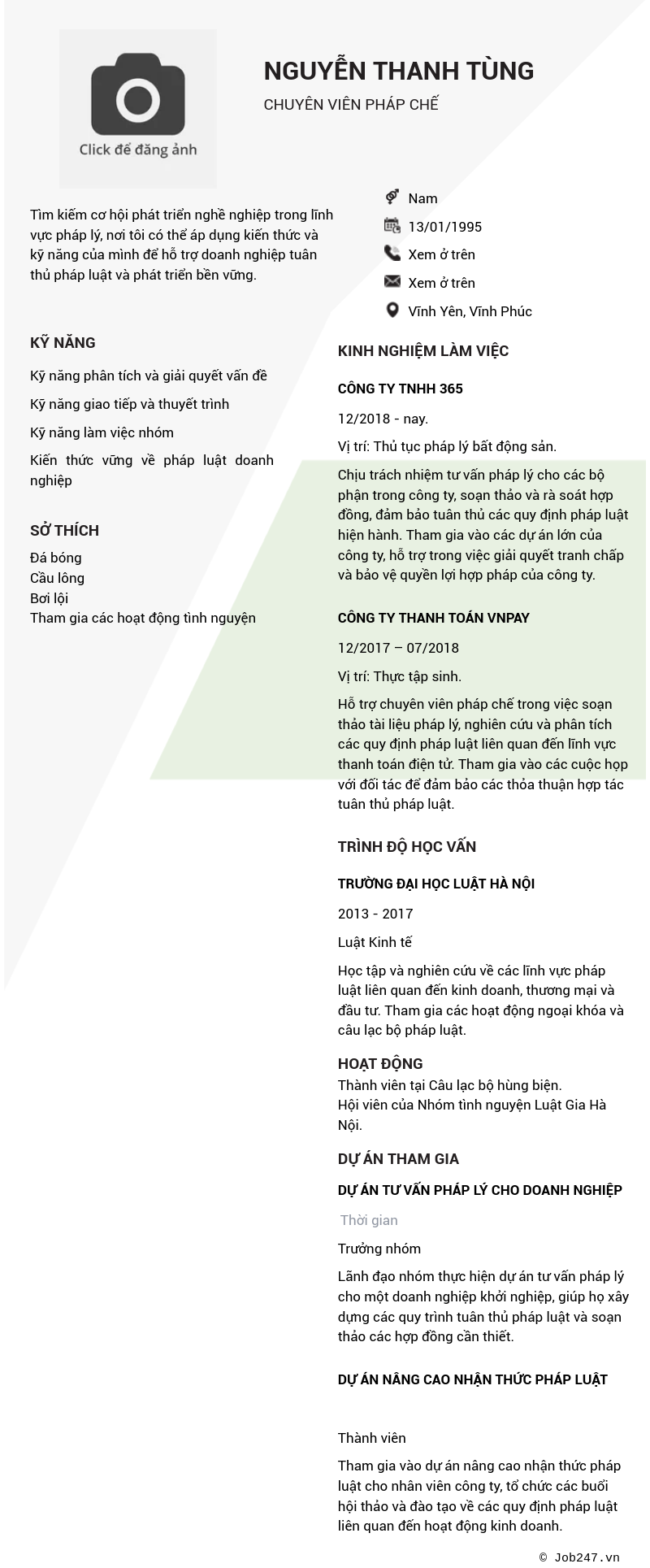 CV ứng viên
