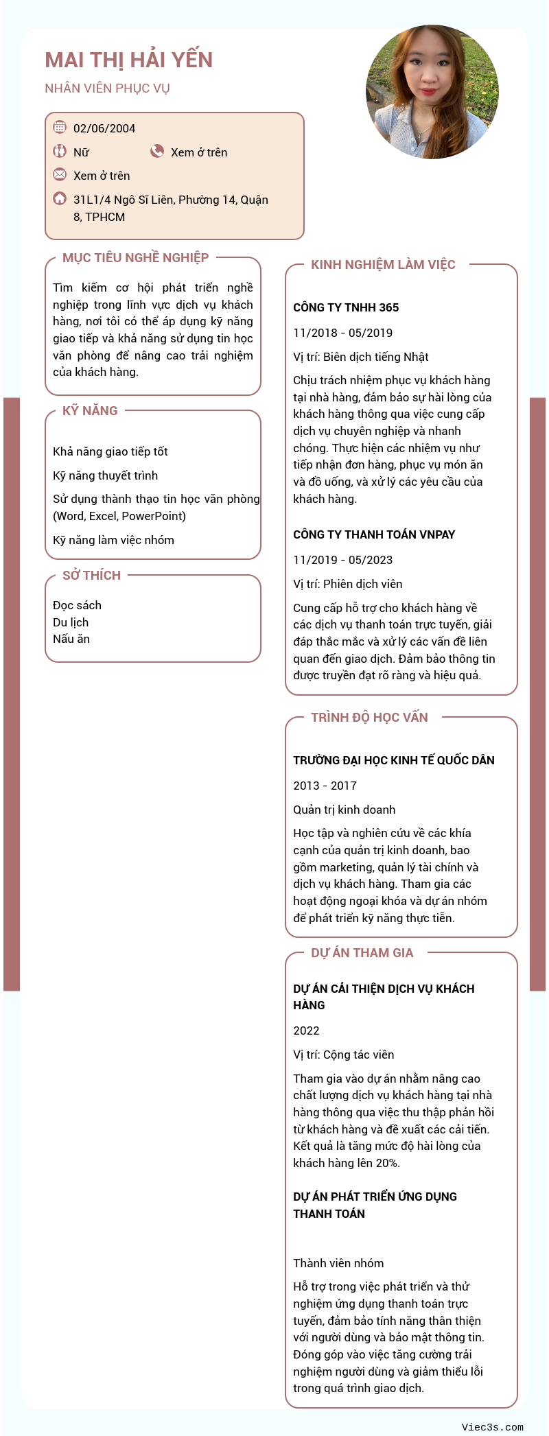 CV ứng viên