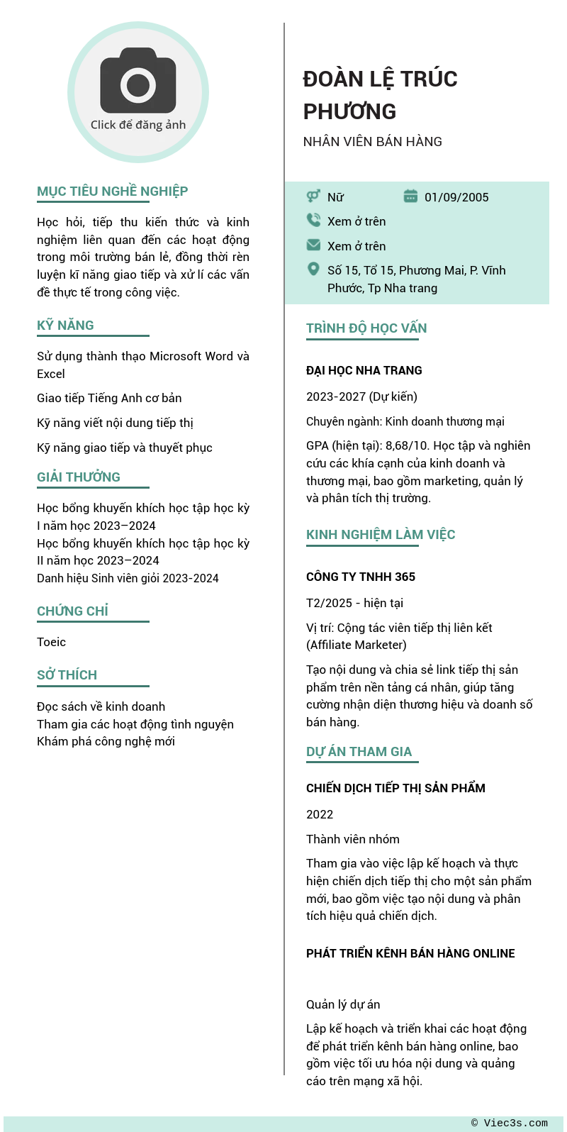 CV ứng viên