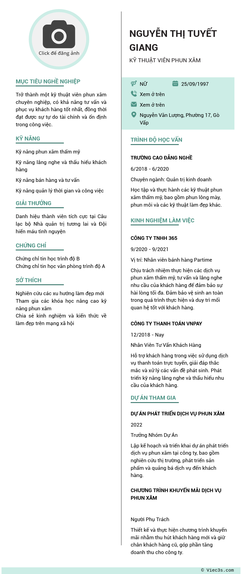 CV ứng viên