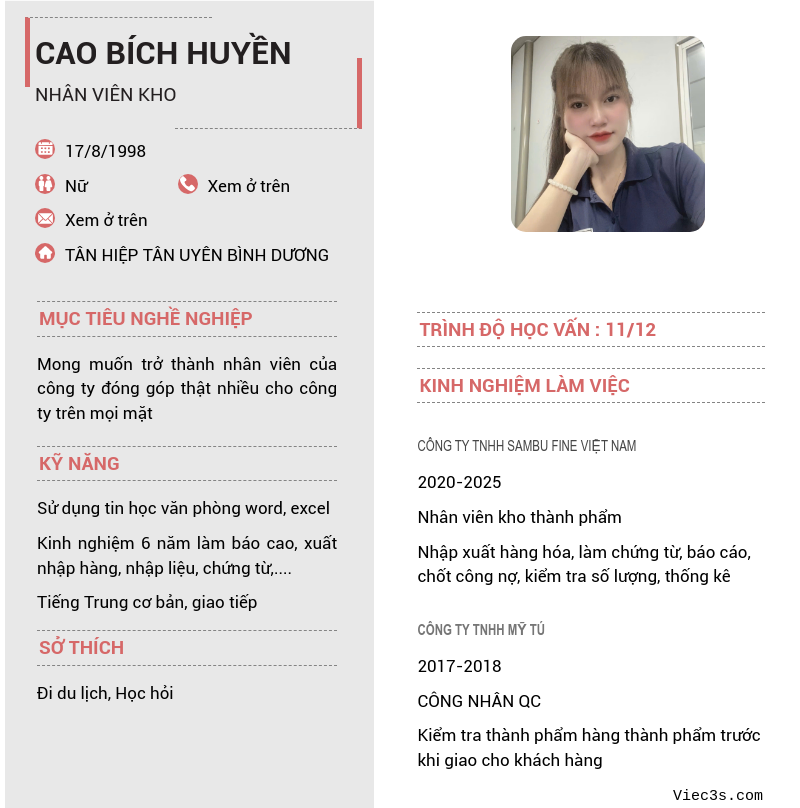 CV ứng viên