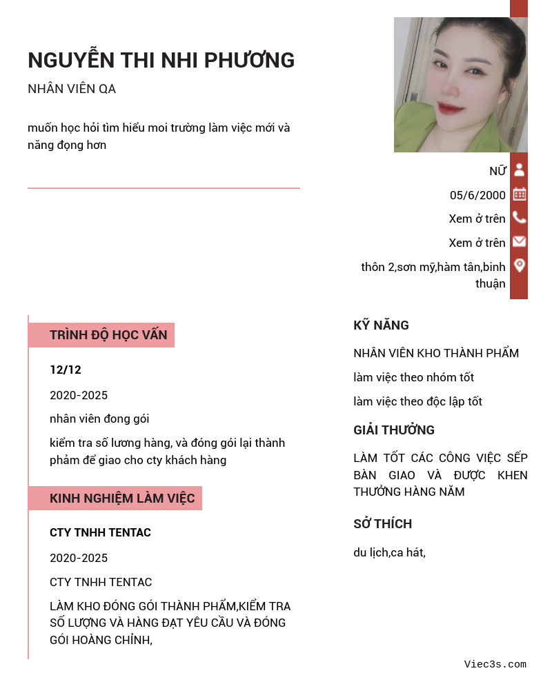 CV ứng viên