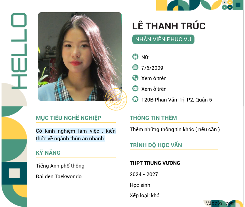 CV ứng viên