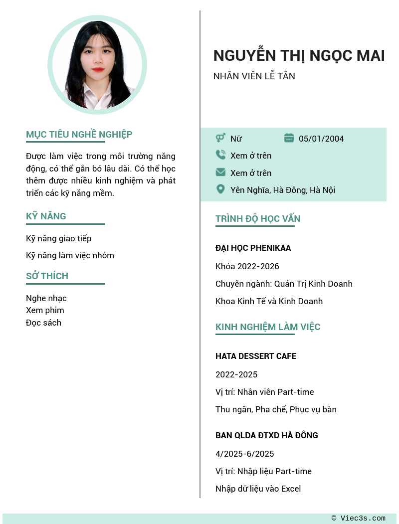 CV ứng viên