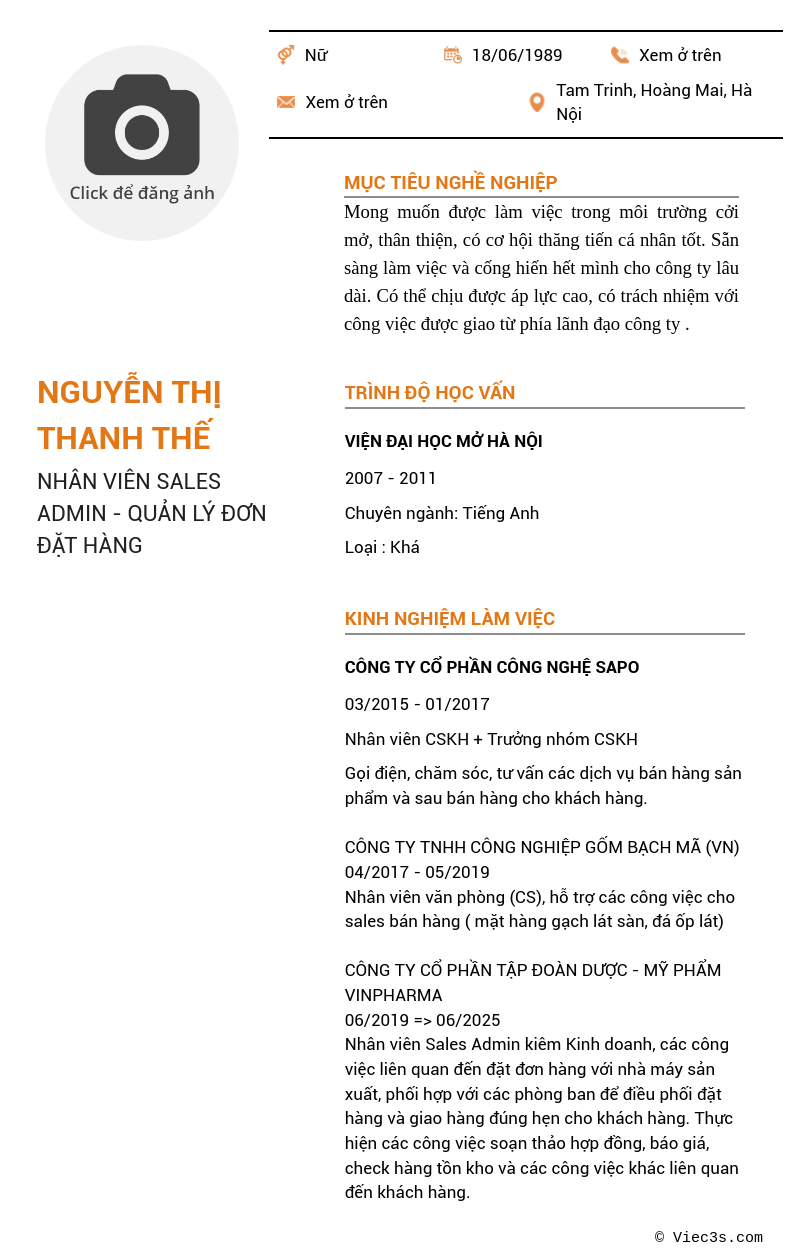 CV ứng viên