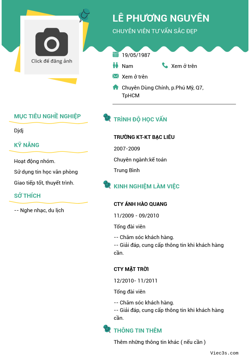 CV ứng viên
