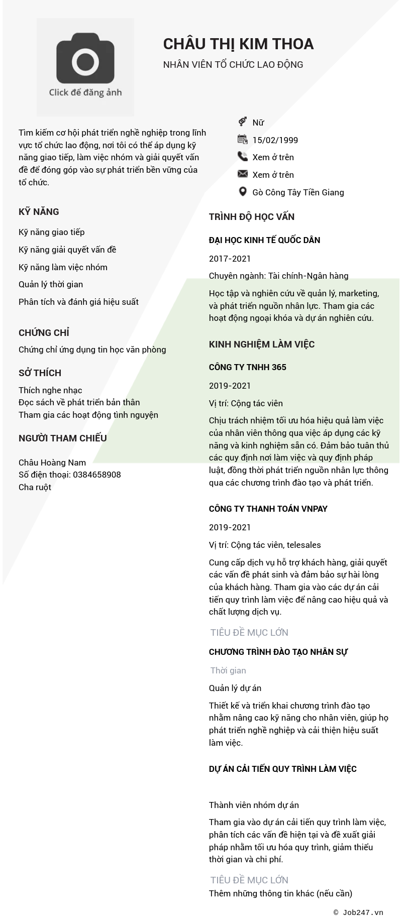 CV ứng viên