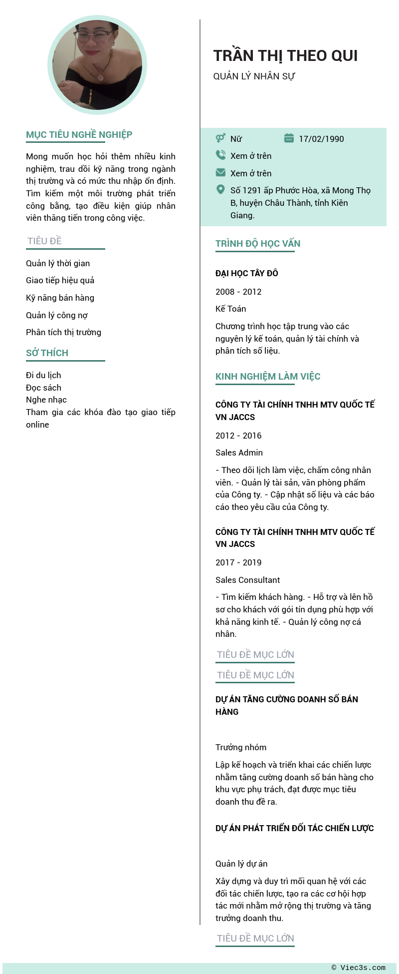 CV ứng viên