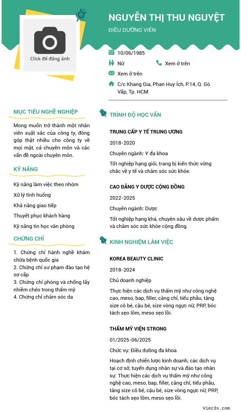 CV ứng viên