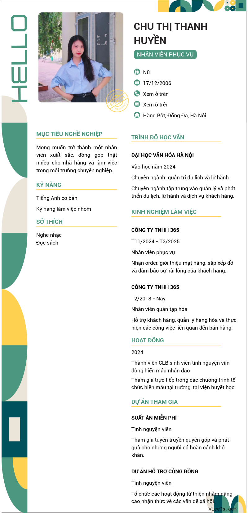 CV ứng viên