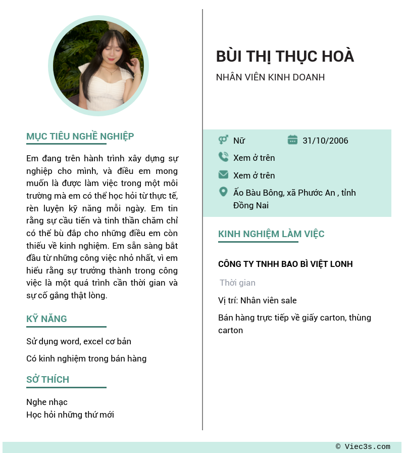CV ứng viên