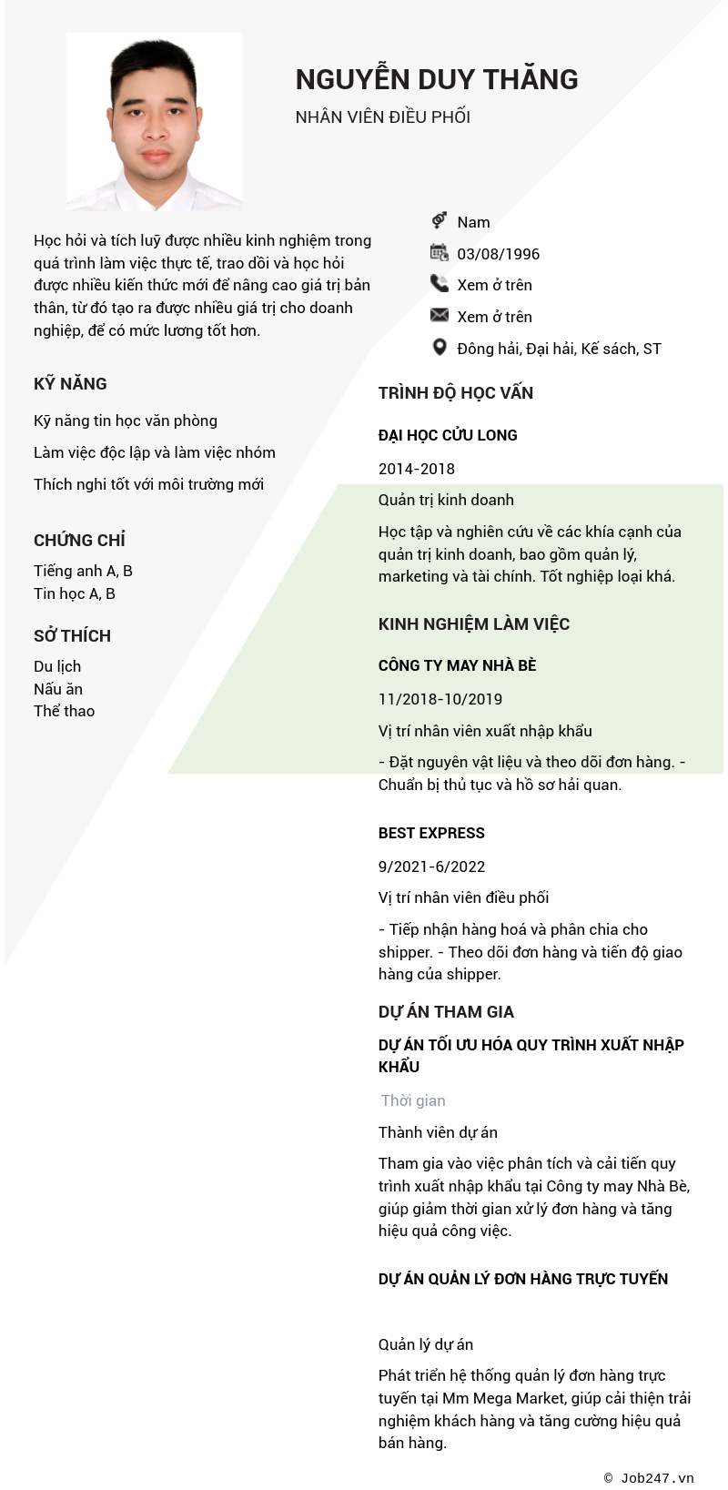 CV ứng viên