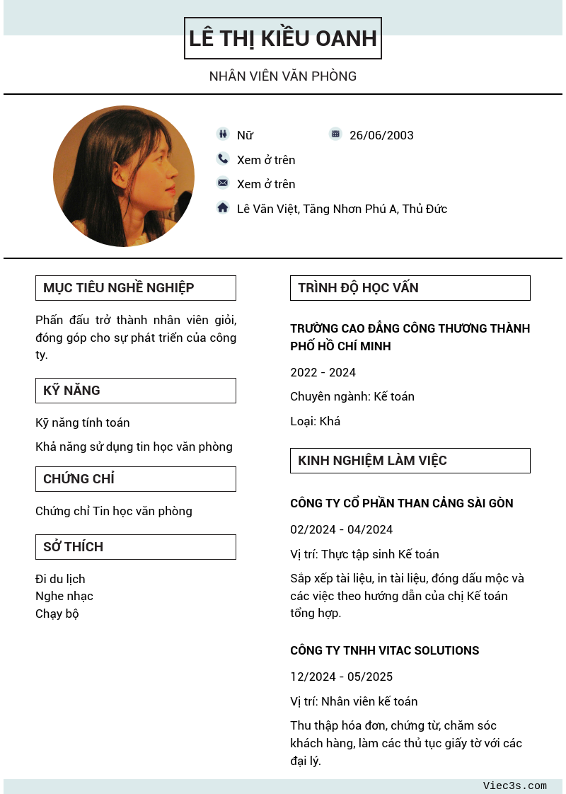 CV ứng viên