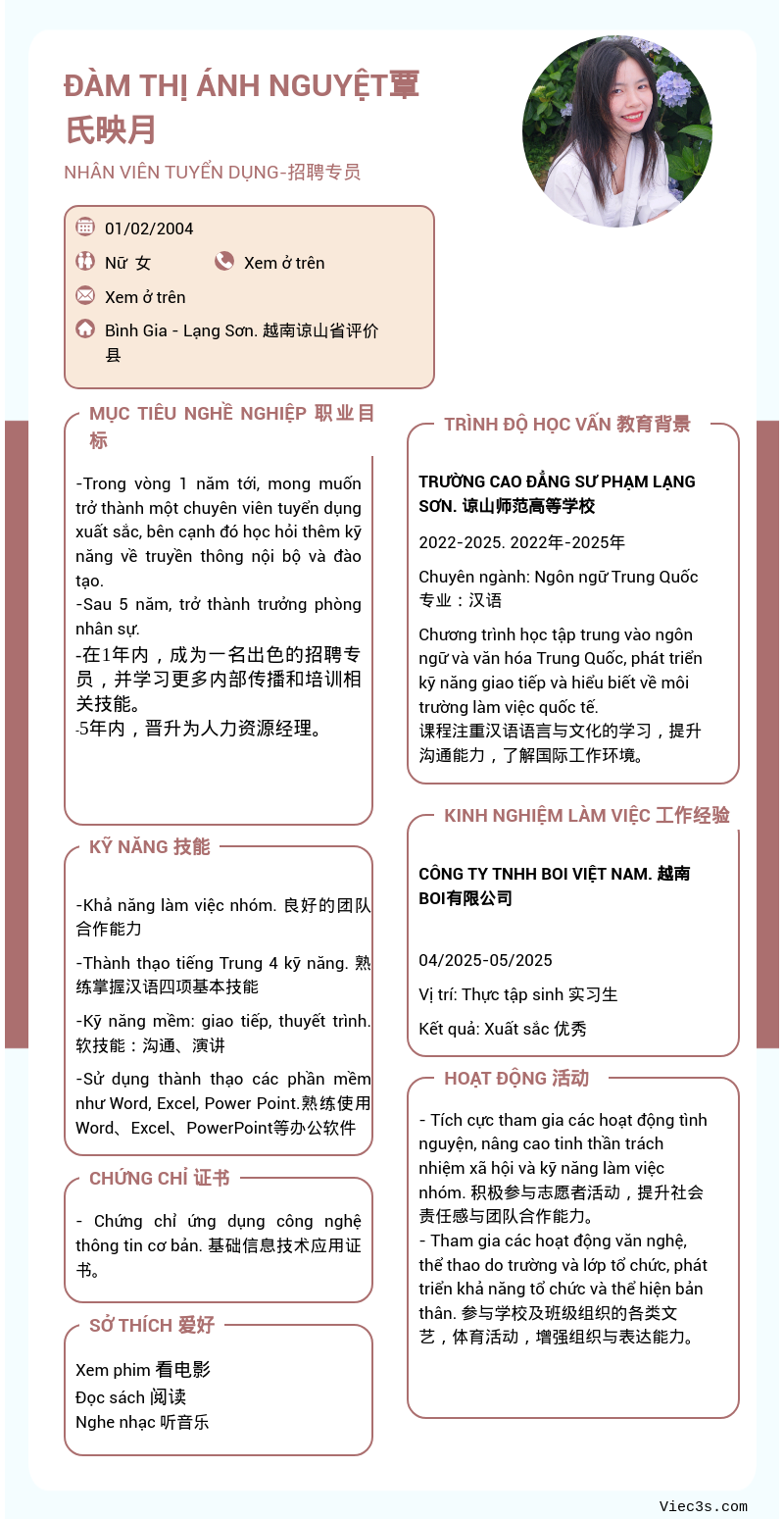 CV ứng viên