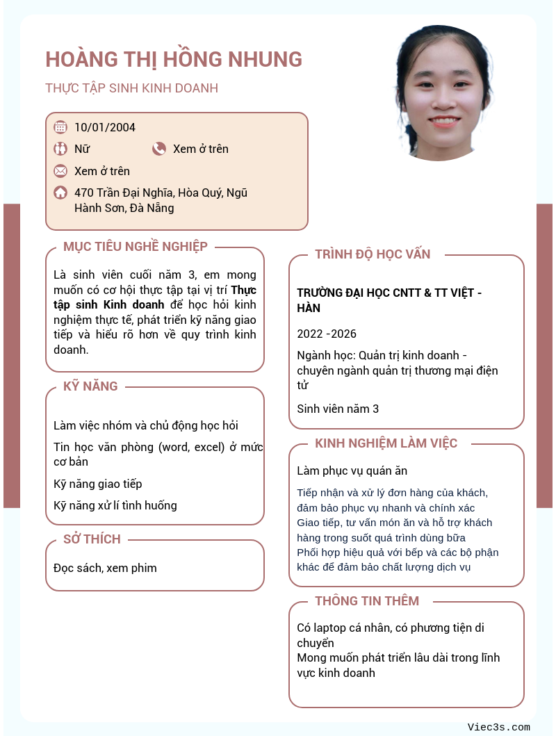 CV ứng viên