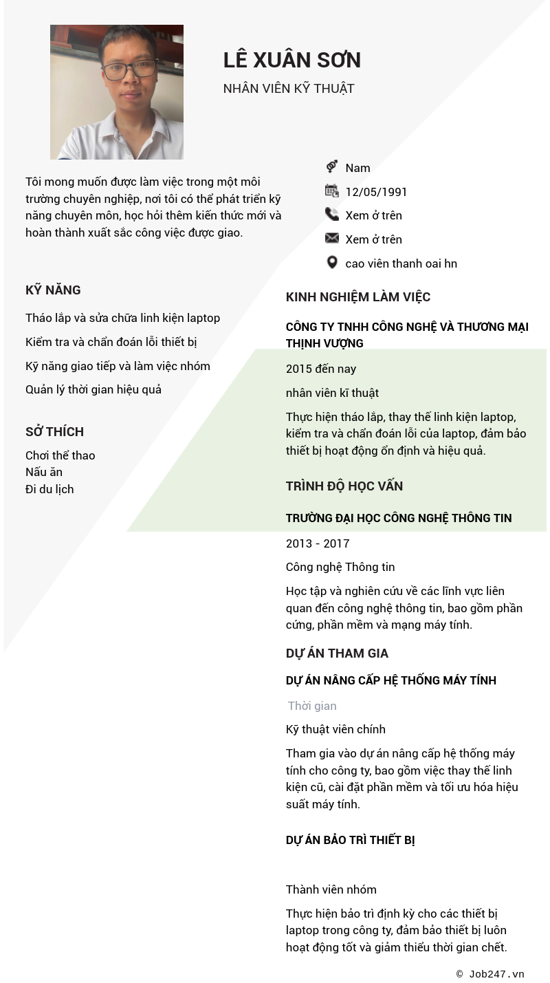CV ứng viên