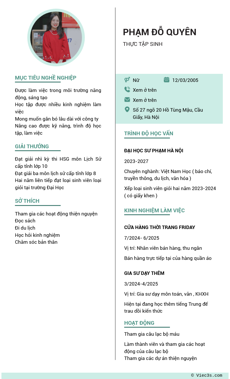 CV ứng viên