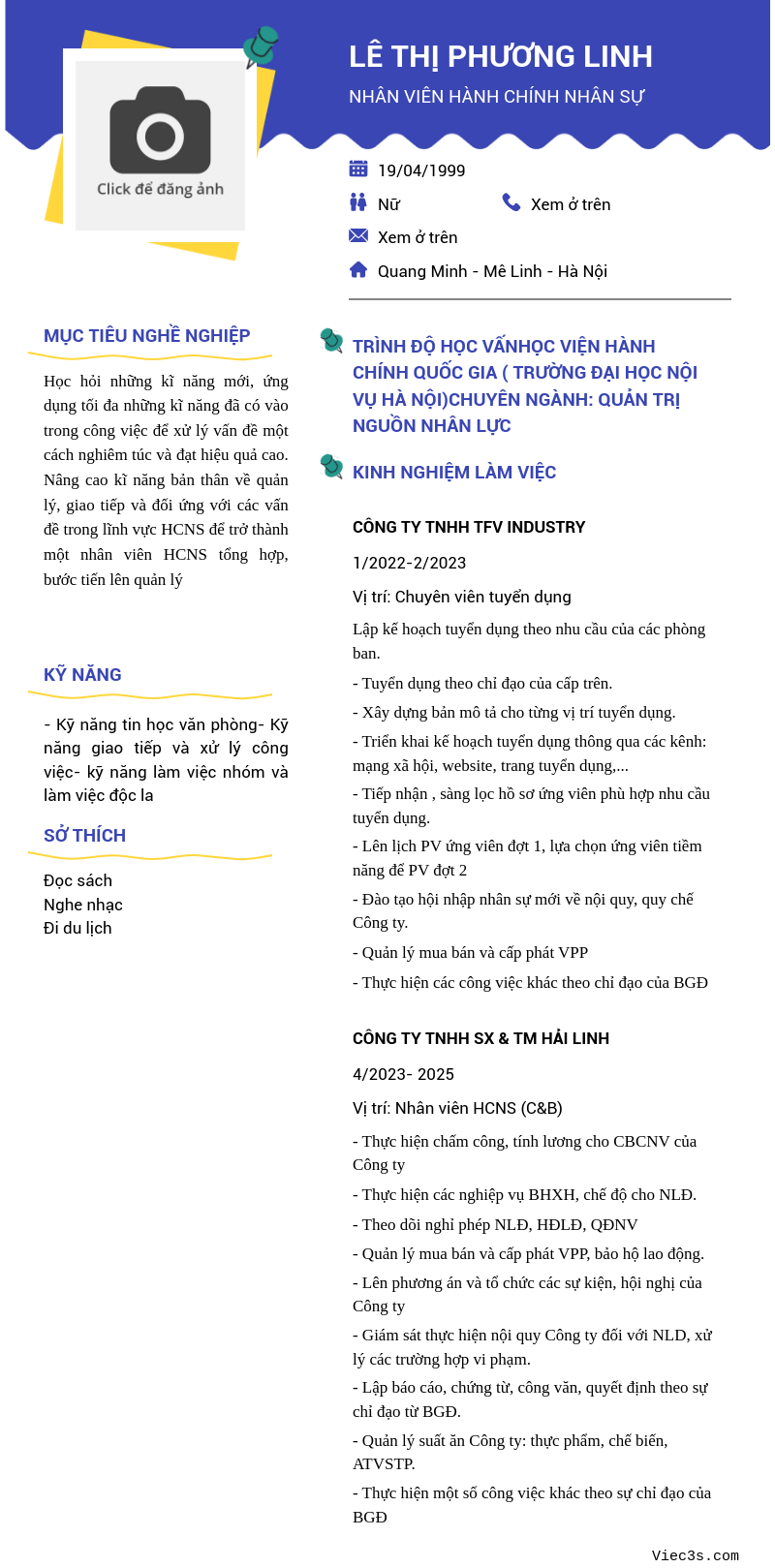 CV ứng viên