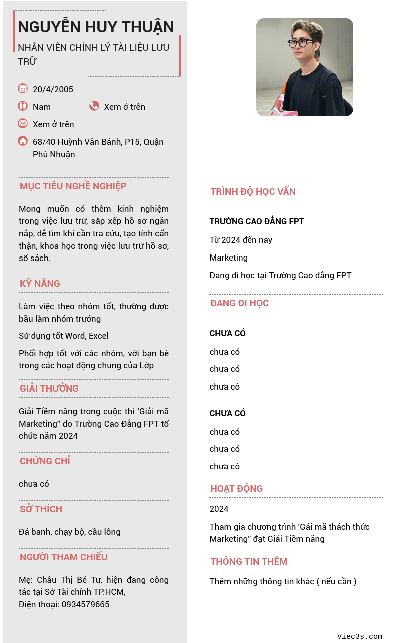 CV ứng viên
