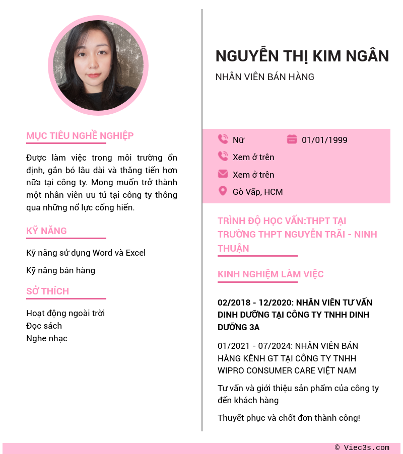 CV ứng viên
