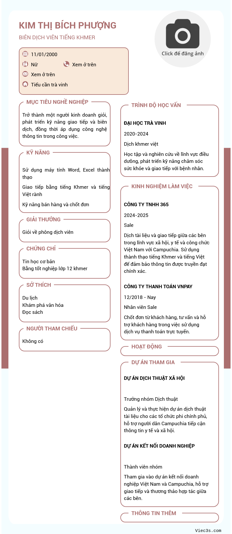 CV ứng viên
