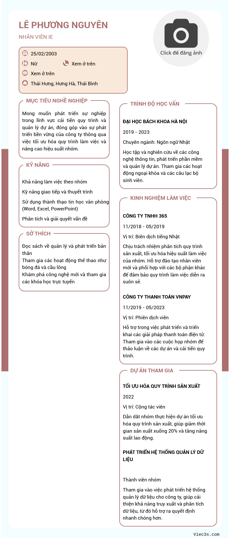 CV ứng viên
