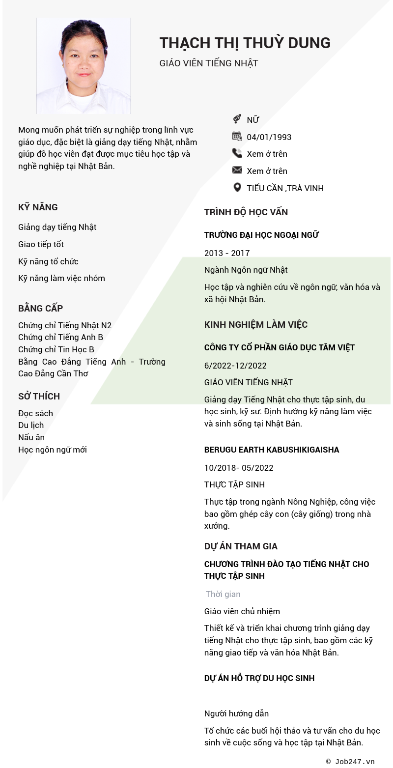 CV ứng viên