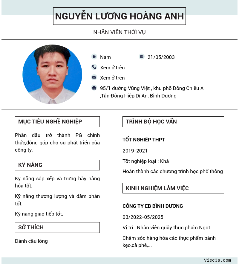 CV ứng viên