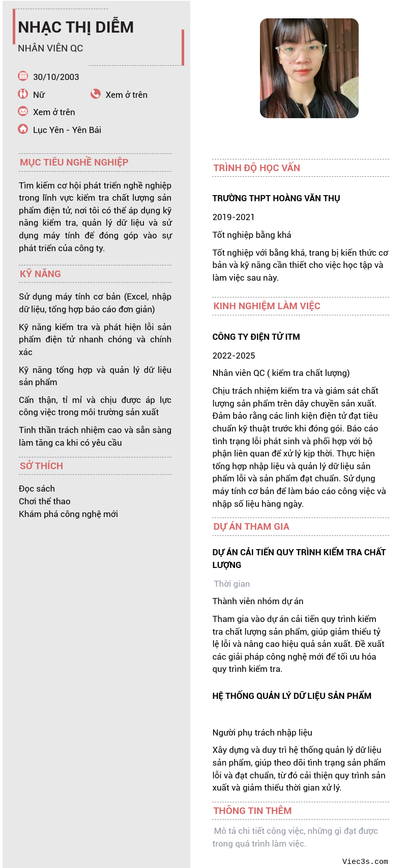 CV ứng viên