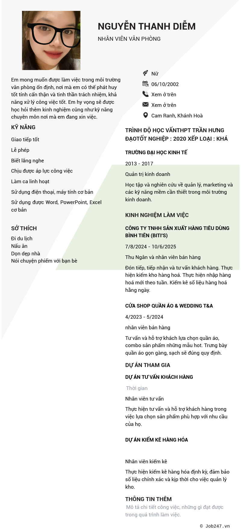 CV ứng viên