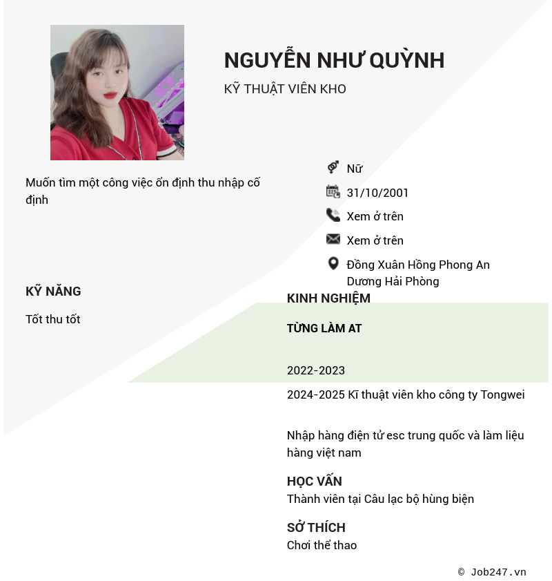 CV ứng viên