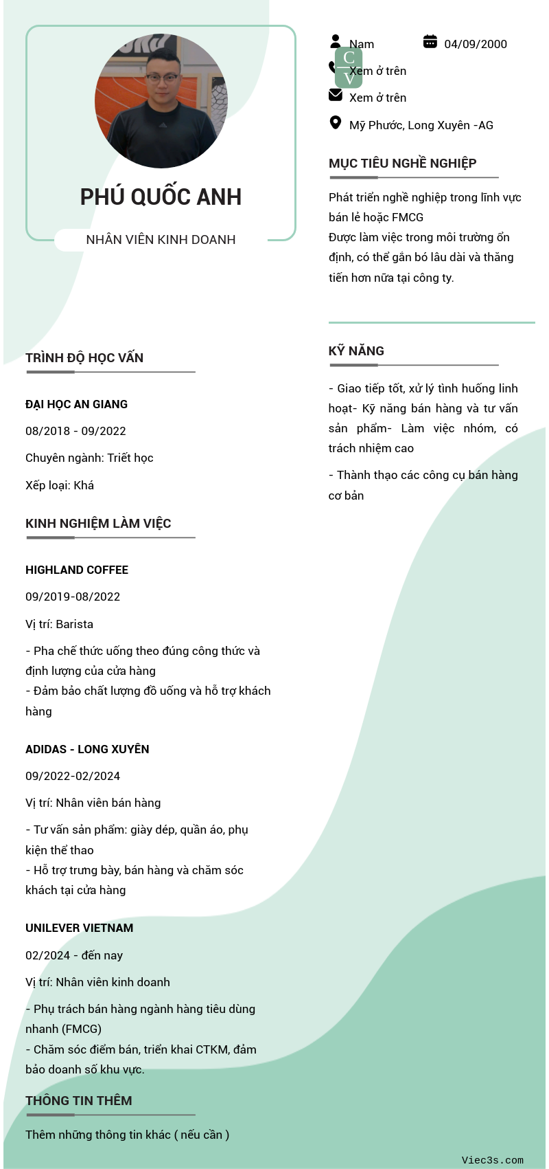 CV ứng viên