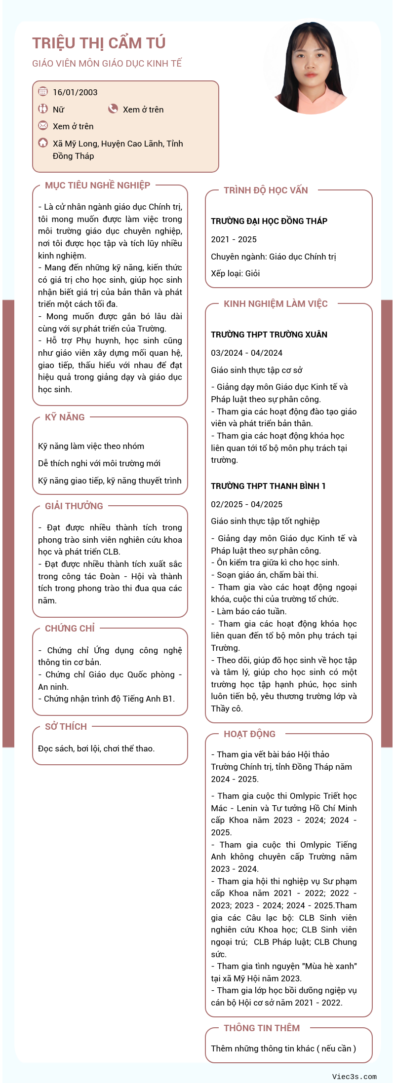 CV ứng viên