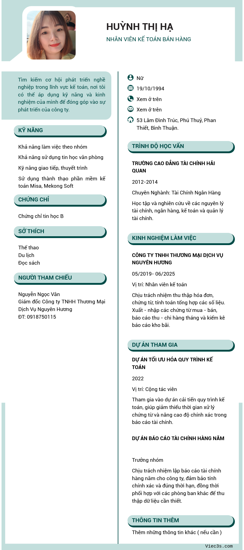 CV ứng viên
