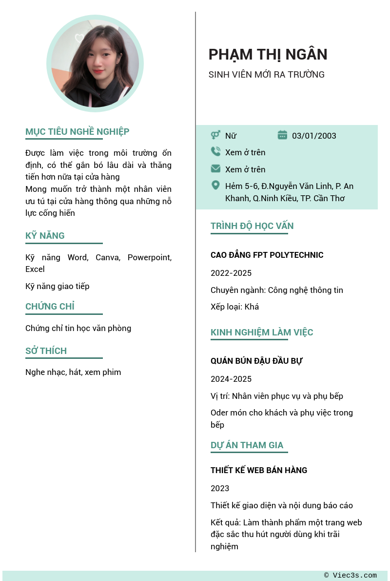 CV ứng viên