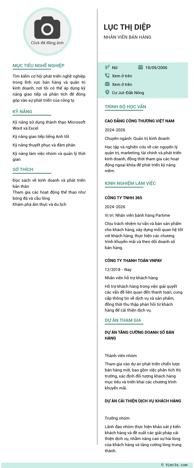 CV ứng viên