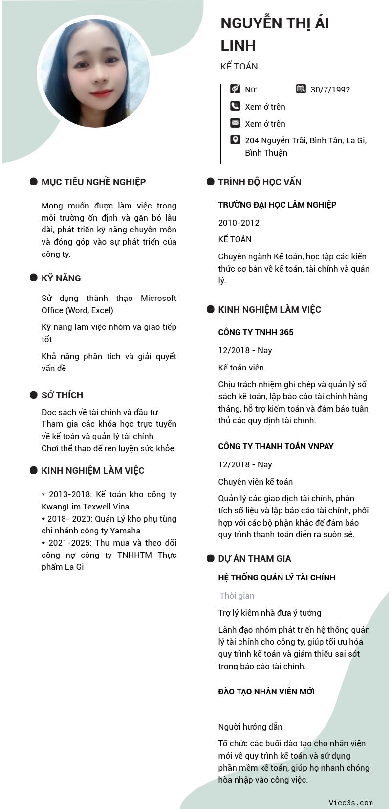 CV ứng viên
