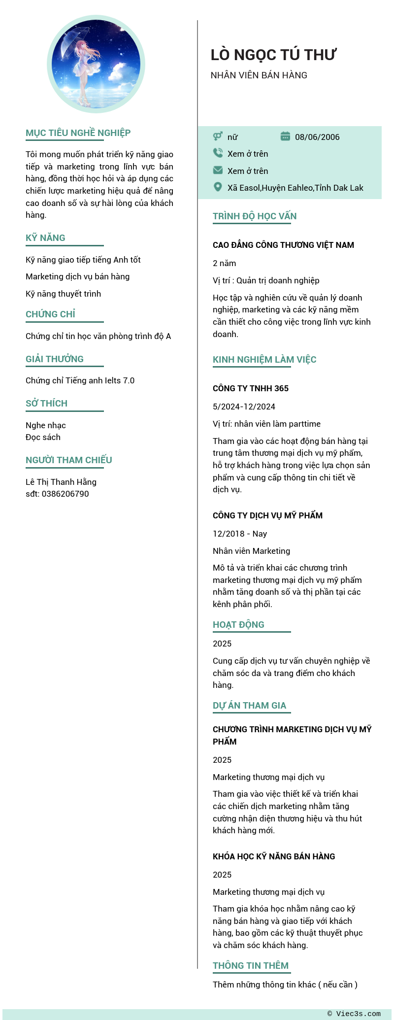 CV ứng viên
