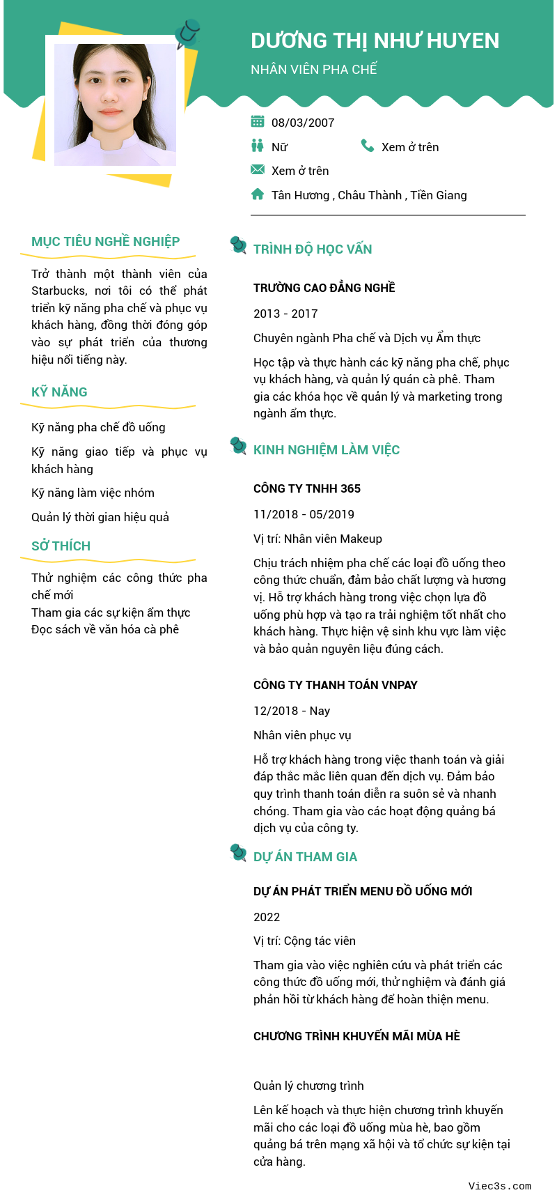 CV ứng viên