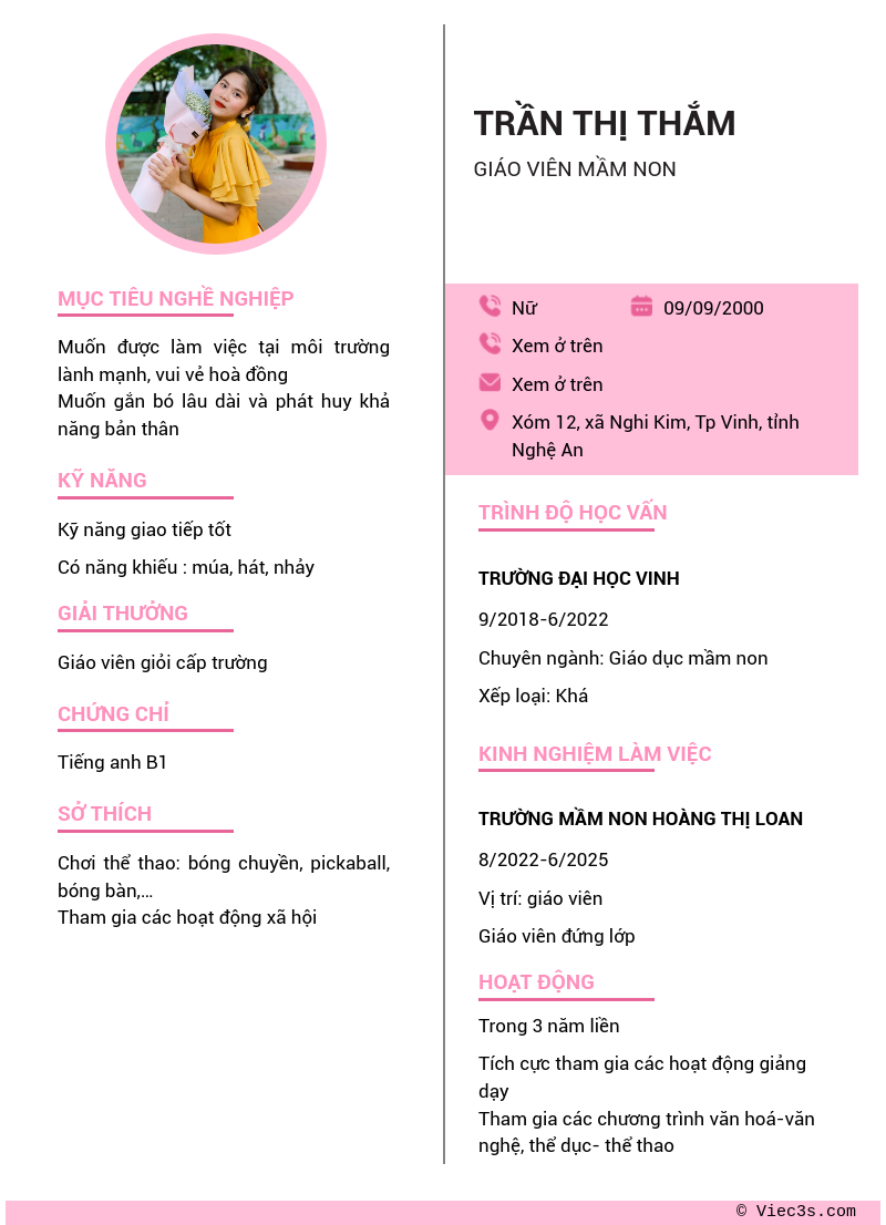 CV ứng viên