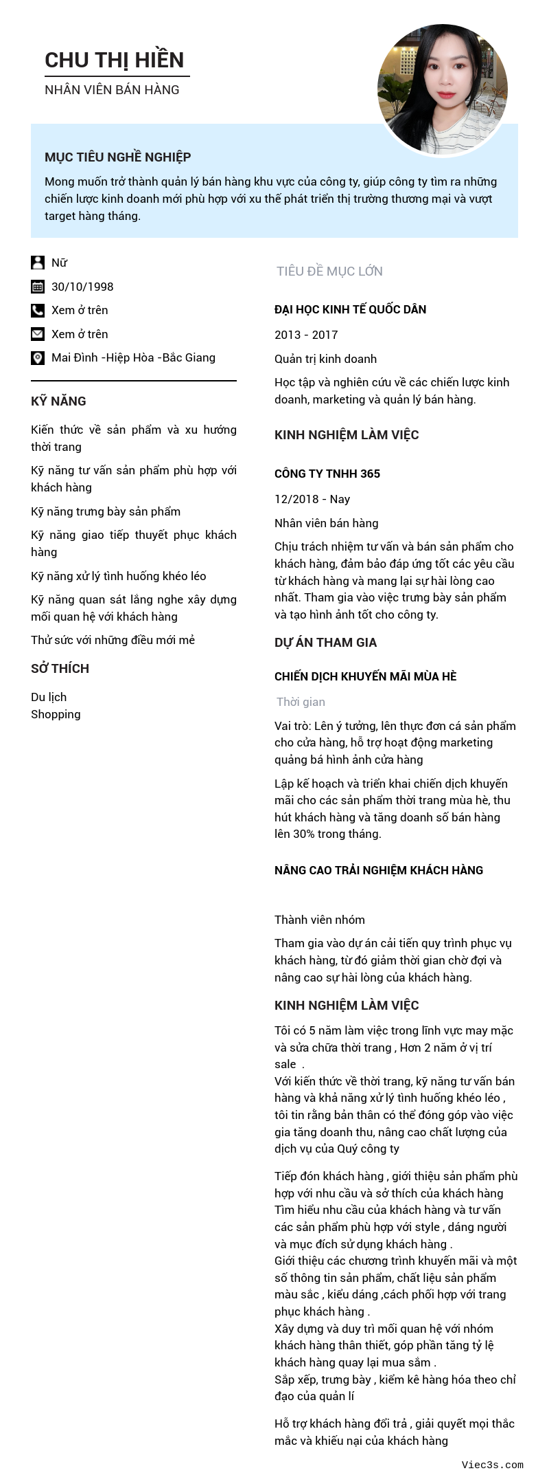 CV ứng viên